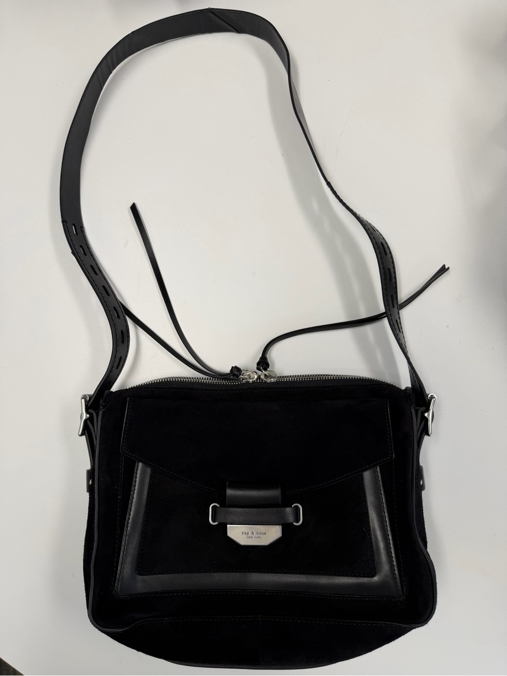 rag & bone black leather purse.